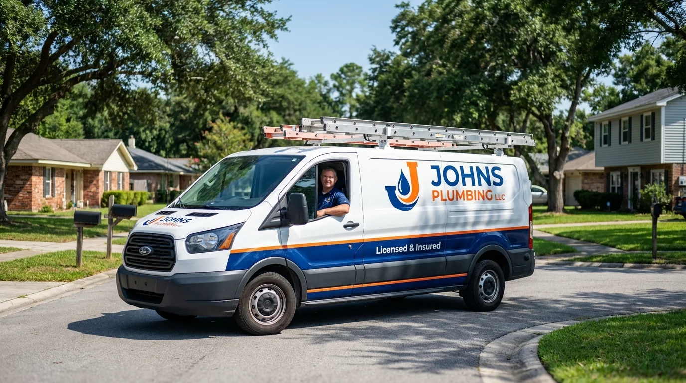 Johns Plumbing LLC service van in Zion, IL
